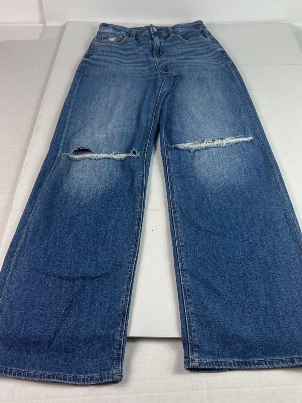 American Eagle Jeans Women's 26x30* High Rise Baggy Wide Leg Blue Denim Tag 00 R